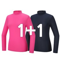 퍼스트스타 여성 반목 쿨티셔츠 R72 1+1 비침없는 냉감 원단 스포츠 기능성 이너티 긴팔티셔츠