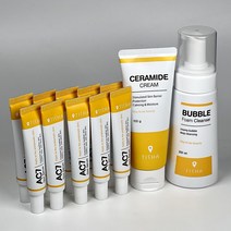 [티샤] 피부고민 케어 3개월 세트 구성 (ac7 15ml 10개+버블폼클렌징 1개+세라마이드크림 1개), 단품