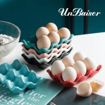 UNBAISER 1+1 에그홀더 계란 달걀 트레이 받침 세라믹 6구 K1202NJ592, 01.다크그린x2