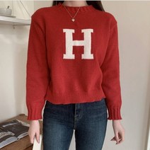 퍼니걸스 5782 데일리 반목 레터링 긴팔 니트 여성의류