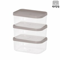 적층구조 플라스틱 반찬통 리템소분용기 3호 3PACK, borwn