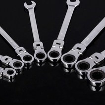 스패너 세트 렌치 플렉시블 기어 라쳇 렌치 콤비 양구 단구 공구 셋트 미니, 1개, 기어라쳇-편구 플렉시블 스패너 16mm