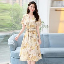 플라워 원피스 여 쉬폰 프리미엄 명품 핫키 작은 얇은 여름 스커트 봄 changqun