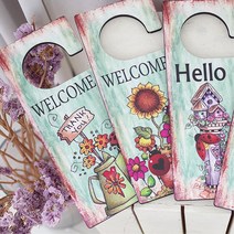 카페웰컴 손잡이걸이 커피숍 보드 안내 알림판 판 매장 문패 표시 미니현판, WELCOME, WELCOME