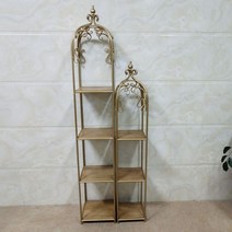 빈티지 감성 다층 화분 선반 3단 4단 철제원형 선반 화분받침대, 02