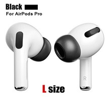 for apple airpods pro 이어 팁 메모리 폼 팁 미끄럼 방지 이어 버드 이어 쿠션 교체 이어폰 이어 패드 소형 중대, L 사이즈 블랙, 3쌍