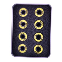 스쿠터 롤러 스케이트 쿼드 스케이트 용 8Pcs 스케이트 보드 베어링 608-Rs 스틸 교체, 강철, 노랑