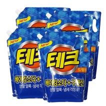 테크 액체세제 천연베이킹구연산 리필 2Lx4개, 베이킹구연산 드럼 리필 2Lx4개