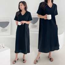 주디앤 여성 나나 브이넥 포켓 원피스