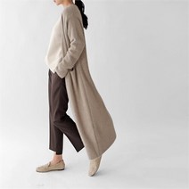 다잇템 여성 컨템포러리 오픈 망토 롱 라쿤폭스 가디건 (9305154)