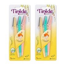Tinkle 눈썹 더마플래닝 면도기 | 도구 6개, 3 Count (Pack of 2)