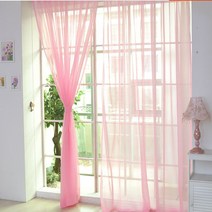 커튼 블라인드 다이소커튼 레인보우 Tulle Door Window 드레이프 패널 Sheer 스카프 밸런스 Modern bedroom 거실 Cortinas 12 Color