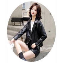 슬림핏 데일러 숏 크롭 블랙 빅카라가죽 자켓