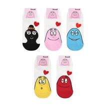 KISS SOCKS 여자발목 패션 라이센스 캐릭터양말 바바파파 하트패밀리 5종 색상선택