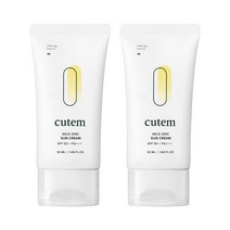 큐템 마일드 징크 선크림 50ml x2 무기자차저자극자외선차단제, 2개
