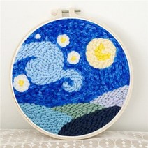diy 자수키트 스티치 바느질배우기 기하학 얼굴 스타터 러그 후크 매직 뜨개질 도구 세트, 09, 세트 d