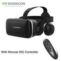 VR 글라스 AR 스마트 글라스 메타버스 샤인콘 6.0 가상 현실 폰 3d 안경 vr 헤드셋 스테레오 헬멧 vr 헤드셋ios android용 원격 제어 포함, 협력사, 052 리모콘으로, 1개