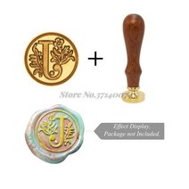 실링왁스세트 레트로 왁스 인감 스탬프 26 문자 알파벳 나무 교체 구리 머리 취미 도구 세트 장식 게시물, 10 GZZ006-J