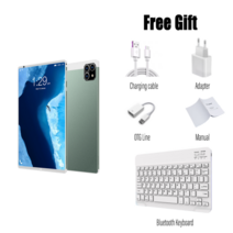 태블릿 글로벌 버전 패드 에어 프로 8 인치 12 코어 google play wps office 12gb ram 640gb rom 7800mah 4g lte 5g wifi pc, 12g 640g 키보드, 영국, 초록