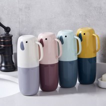 휴대용칫솔케이스 세트 양치컵 칫솔통 여행용, 옐로우