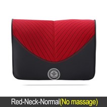 자동차 전기 마사지 머리 받침 목 베개 통기성 메쉬 + 가죽 범용 좌석 요추 보호, 05 Red-Neck-Normal