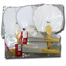 [KT알파쇼핑]부채 플라스틱살 부채 어린이 공작 재료 그리기 부채, 하트 부채_W566349