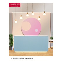 인포데스크 카운터계산대 식당 핑크 네일샵 미용실 가게 1200 포스기 계산대 접수대 16, 100x60x100cm, 라이트블루