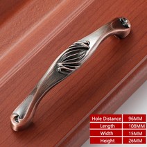 AOBT-유럽 스타일 문 앤티크 레드 청동 옷장 캐비닛 손잡이 간단한 서랍, 938-96 mm