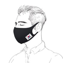 빨아쓰는 태극기 3D입체 패션 마스크 5색, 쿠팡 TKBio01.블랙(검정), 쿠팡 본상품선택