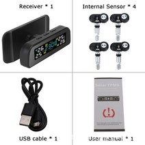 타이어모빌리티키트 공기압 주입기 버섯패치 TPMS 센서 자동차 타이어 압력 모니터링 시스템 4 륜 도구, 01 Internal