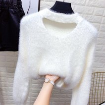 홀터넥 퍼플 퍼니트 부들부들 보송보송 앙고라 스웨터