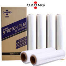 오공 스트레치필름 공업용랩 산업용 포장용 파레트 비닐랩, 20mic x 500mm x 300m(4롤)