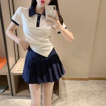연령감소 세트 카라 언발 티셔츠 상의 코디투피스