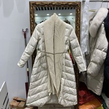 럭셔리 벨티드 덕 다운 롱 패딩 키작녀 아우터 여성 겨울 데일리 코디