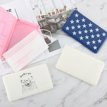 데코와바 마스크보관함 케이스 휴대용 파우치, 1개, 별블루