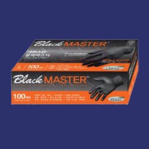 블랙마스터 니트릴 장갑 100매 S 두꺼운 니트릴 검정 식품용 라텍스 요리 세차용, 중(M)