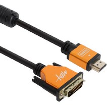 엠비에프 DVI to HDMI 골드 메탈 케이블 MBF-DMHMG010, 1개, 1m
