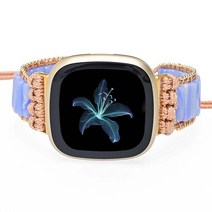 기부팔찌 비휴팔찌 후원 진주 소원 팔찌 독특한 보헤미안 튜브 모양 보라색 마노 Fiit Versa3 시계 스트랩 조절 가능한 수제 우아한 밴드 드롭 배송