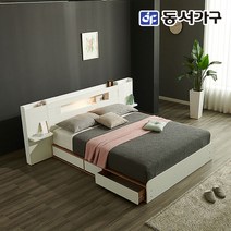 동서가구 네오 엘린 호텔식 LED조명 3서랍 벙커 슈퍼싱글 킹 침대프레임 2협탁 택1 NEO836, 1_슈퍼싱글 침대프레임+협탁2, 메이플