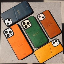 리츠로이로이 아이폰 13 아이폰 12 부테로 가죽 카드 수납 각인 케이스 8colors