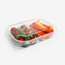 더팩컴퍼니 212-1 투명 일회용 샐러드용기 과일용기 반찬용기 2칸(대) 100개 600개, 1세트