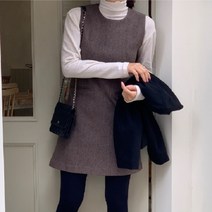 [바보사랑] 겟잇미 라운드넥 민소매 포켓 플레어 브라운 원피스[겟잇미]