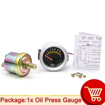 RPM측정기 타코미터 타코메타 2인치 52mm 타코미터 부스트 수온 오일 온도 프레스 전압 아날로그 LED, 05 Oil Pressure Gauge