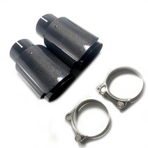 카픽서 Akrapovic 용 자동차 광택 탄소 섬유 머플러 팁 배기 시스템 파이프 노즐 범용 스트레이트 스테인레, 15 60MM IN 101MM OUT