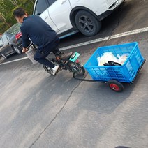 자전거트레일러 자전거 전동 자동차 차량용 후면 버킷 소형 트레일러 트롤리 카고 야외 캠핑 단거리 나들이, [03] 소형 솔리드 타이어 20 베어링