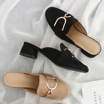 꿀신 D비조 스웨이드 블로퍼 5cm 구두슬리퍼