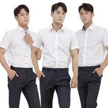 와이셔츠 반팔 드레스 화이트 셔츠 남방 정장 슬림핏 기본 셔츠 남성용 반소매 여름 드레스셔츠 흰색 학생 회사원 빅사이즈 일반핏 일자핏 성인