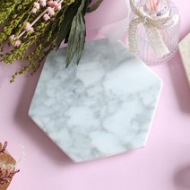 육각 천연대리석 마블 트레이 비앙코카라라 290_290 인테리어소품-72394EA, GC_ 본상품선택, GC_ 본상품선택