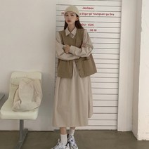 L.HOUSE STORE메이리앤 아메카지 원피스 조끼 세트 원피스 하객원피스 하객룩 롱원피스