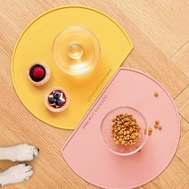 울트라웨이브 강아지 고양이 실리콘 식기매트 깔개냥 반원형, 인디핑크